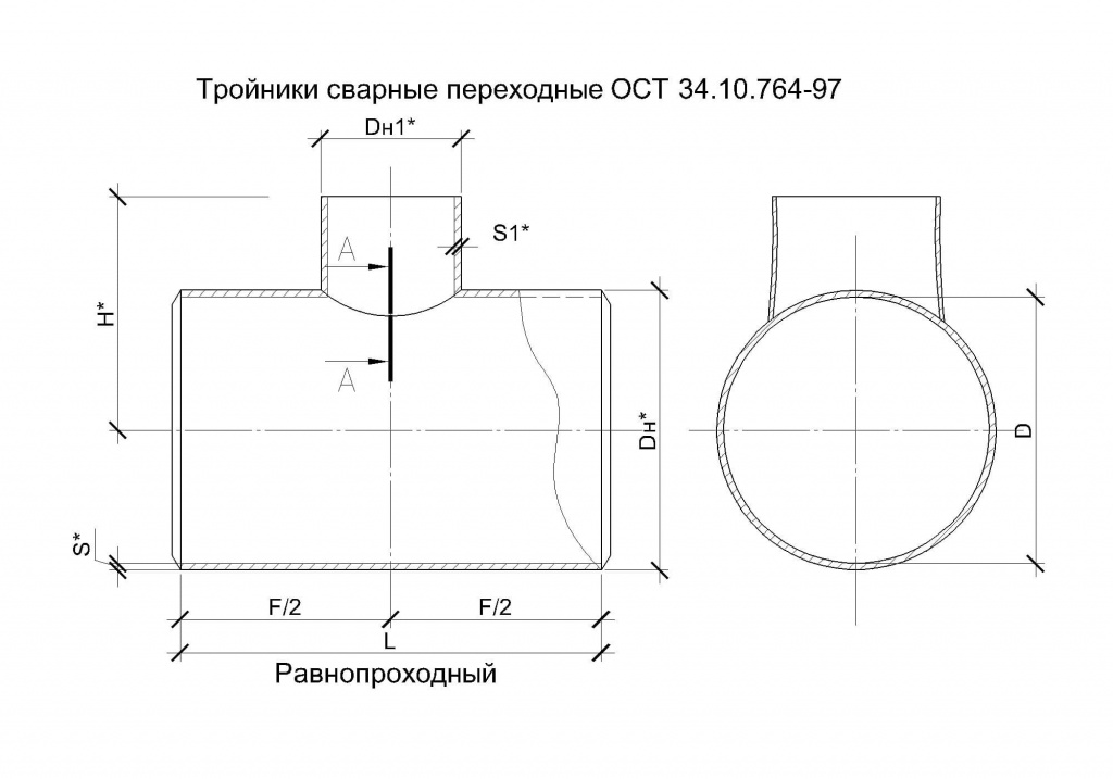 Тройники ОСТ 34-10-764-97